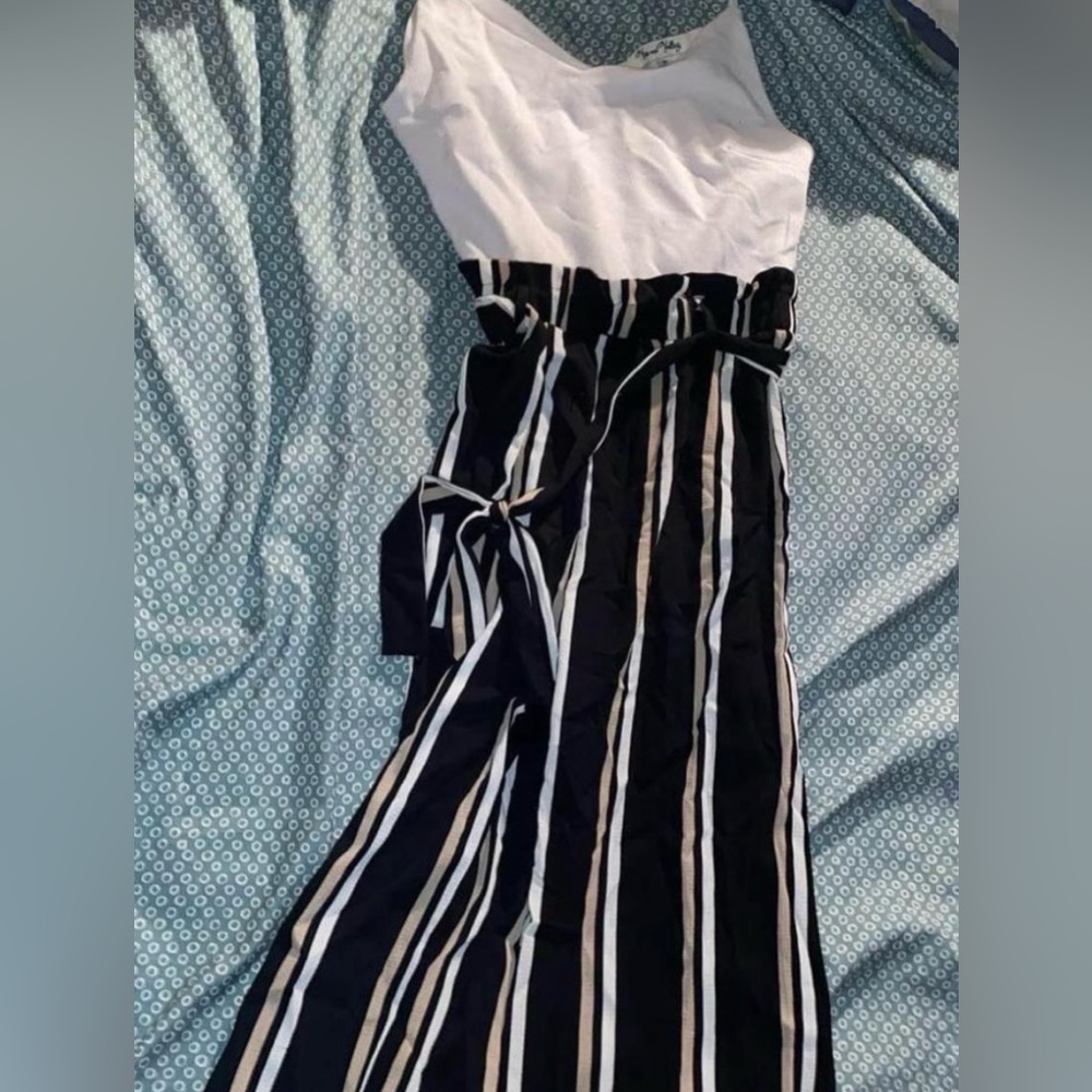 Multi-Colored Juniors Striped Jumpsuit/ Romper